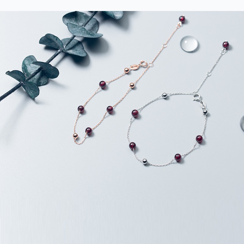 Lắc Tay Bạc Nữ Lắc Tay Bạc S925 Lắc Tay Hạt Đá Hạt Lựu - Bảo Ngọc Jewelry L2538 | BigBuy360 - bigbuy360.vn