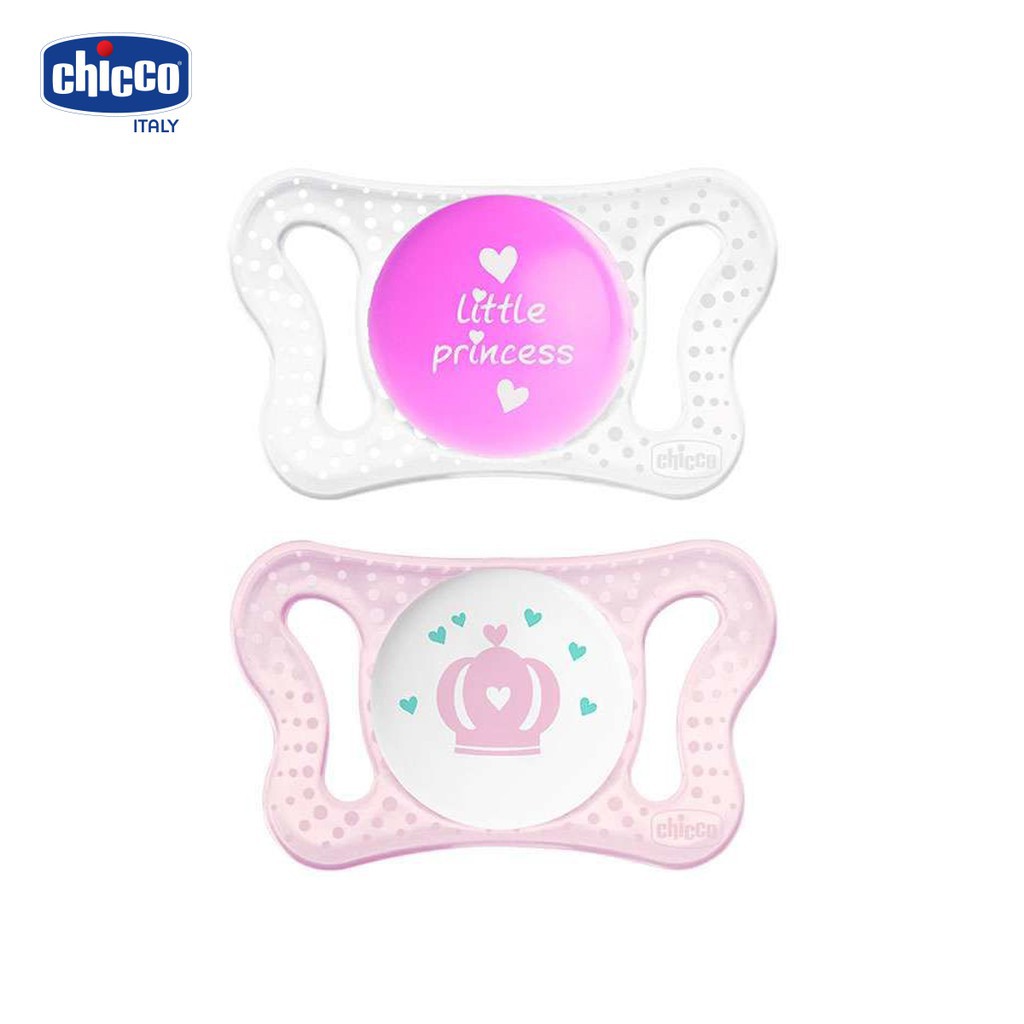 Bộ 2 ty ngậm chuyên biệt cho trẻ sơ sinh Chicco Micro Công chúa nhí