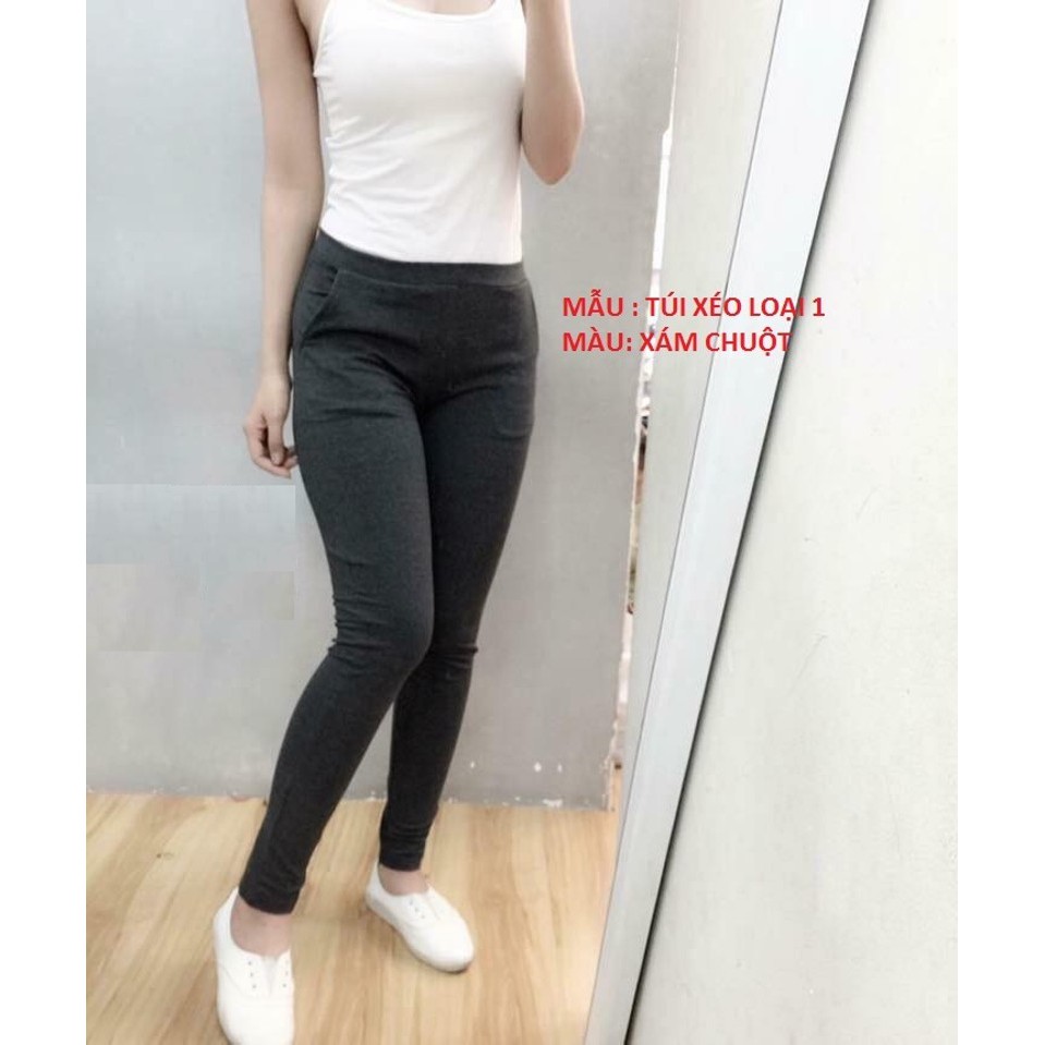 Quần legging loại 1 co giãn 4 chiều màu xám chuột | BigBuy360 - bigbuy360.vn