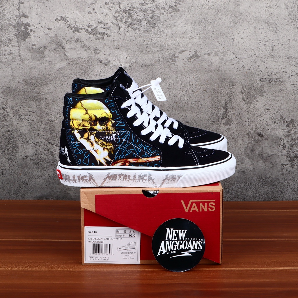 Album Ảnh 30Th Anniversary Sk8 Hi Màu Trắng Đen DT Sepatu Thương Hiệu PUTIH HITAM Vans X Metallica