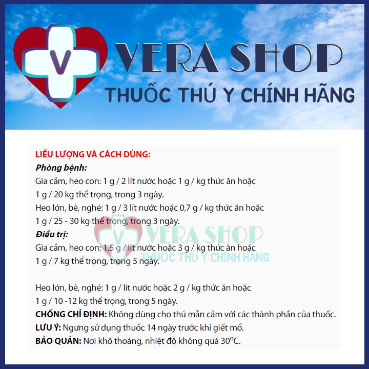 BIO NEO COLISTIN 1KG - Tiêu chảy phân trắng, Ecoli, phó thương hàn trên gà vịt, heo, bê, nghé