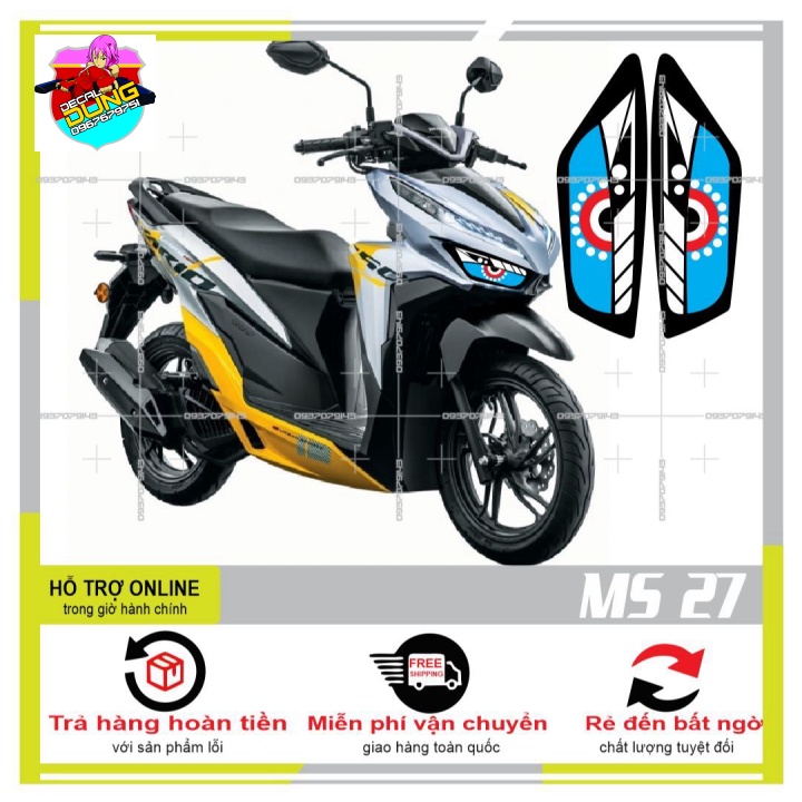 DECAL DÁN ĐÈN SƯƠNG MÙ XE VARIO 2020 (DECAL TRONG SUỐT) MS 27 - DUNG DECAL