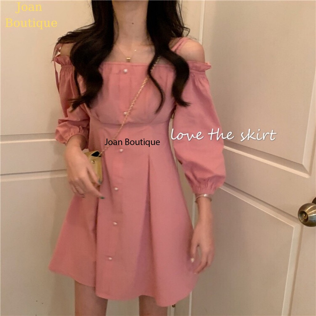 Đầm dự tiệc trễ vai nữ công chúa, váy xinh tiểu thư dáng xòe sang trọng | BigBuy360 - bigbuy360.vn