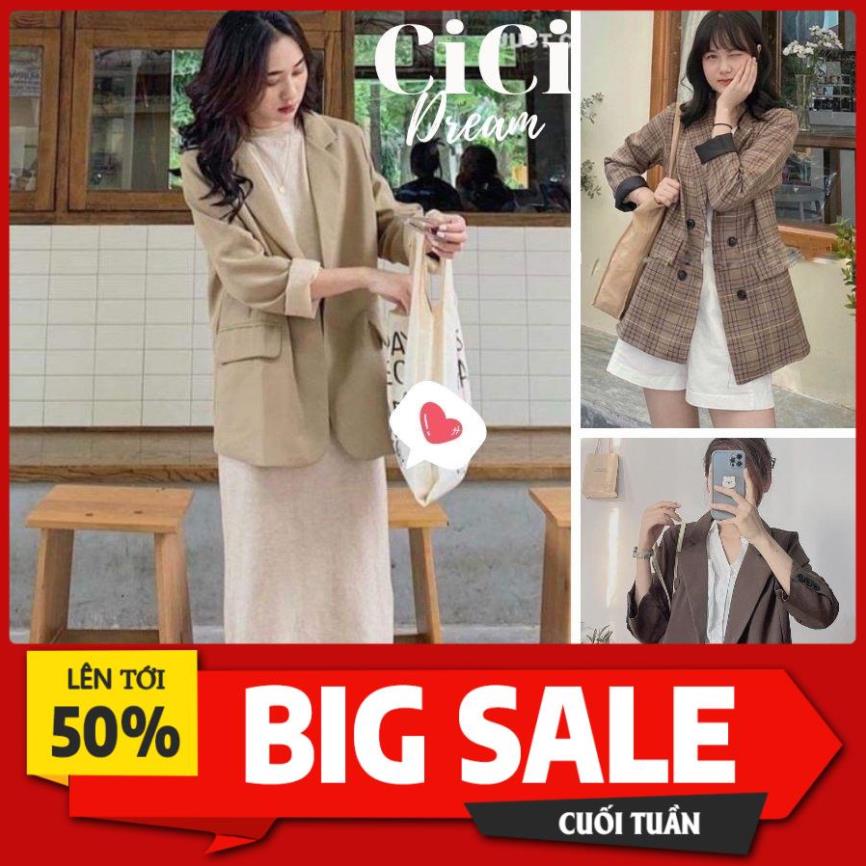SALE Áo blazer 2 lớp dày dặn sang chảnh, Áo khoác ngoài blazer 2 lớp túi nắp nhiều màu phong cách Hàn Quốc