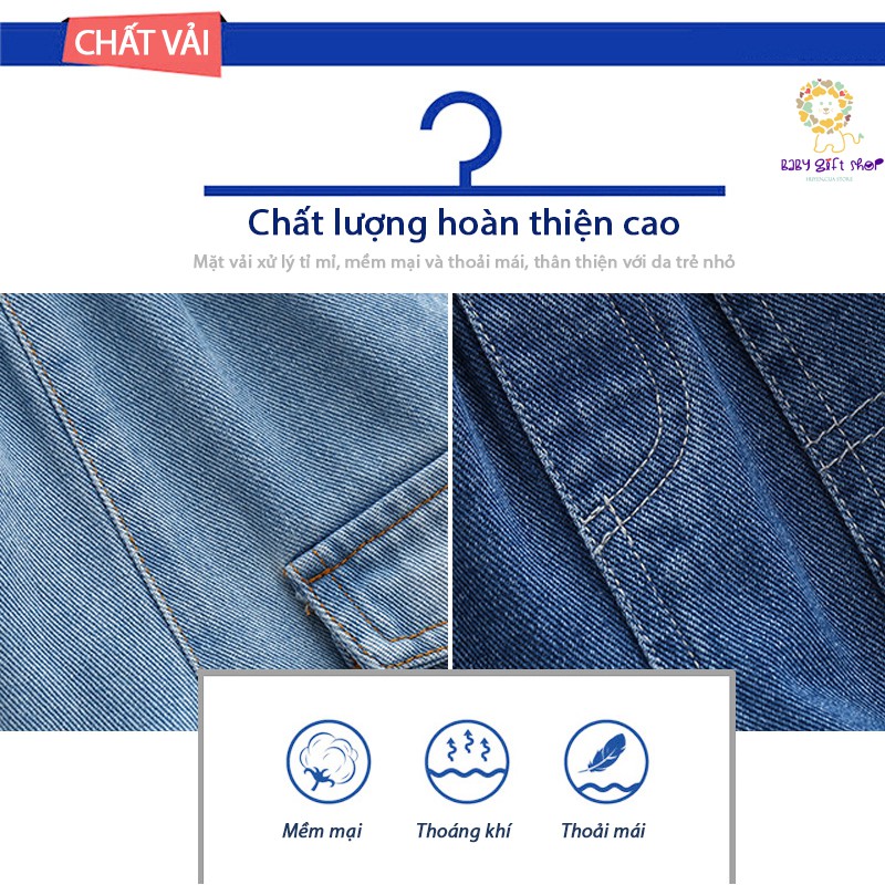 Quần JEAN bé trai WAPYPY WELLKIDS quần short jean cho bé họa tiết chất bò mềm