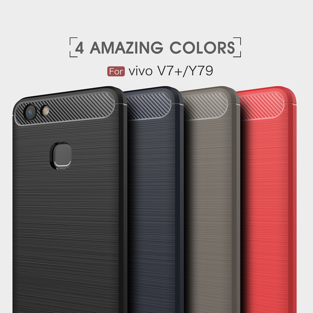 Ốp điện thoại nhựa mềm phủ sợi carbon chống sốc Vivo V7 Plus