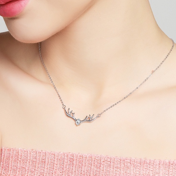 Dây chuyền bạc ý 925 sừng hưu vòng cổ nữ