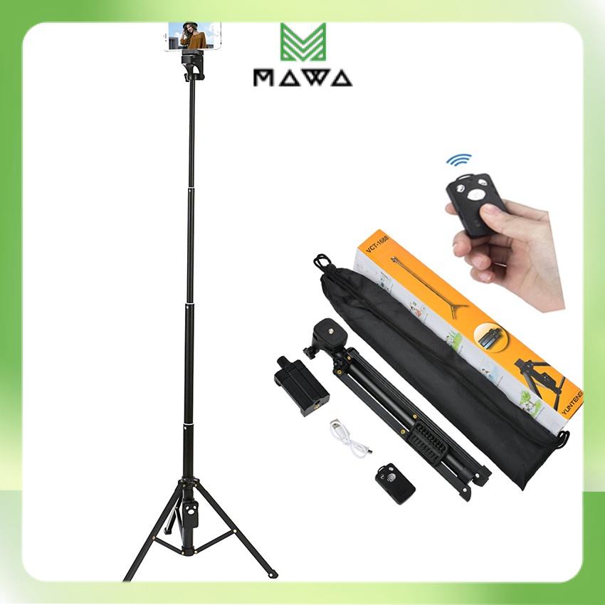 Gậy chụp ảnh 3 chân tripod Yunteng VCT 1688 chụp hình bluetooth quay tiktok livestream kèm túi đựng, đầu kẹp điện thoại