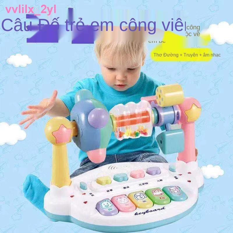 Đàn organ điện tử đồ chơi trẻ em 3-6-12 tháng 0-1-2 tuổi nhạc rung bé trai và gái xếp hình giáo dục sớm