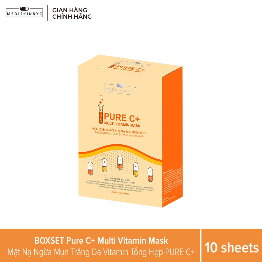Mặt Nạ Vitamin Tổng Hợp Pure C+ Seoulgroup, Mask Chăm Sóc Da Trắng Sáng, Ngừa Mụn Thâm, Chống Lão Hóa