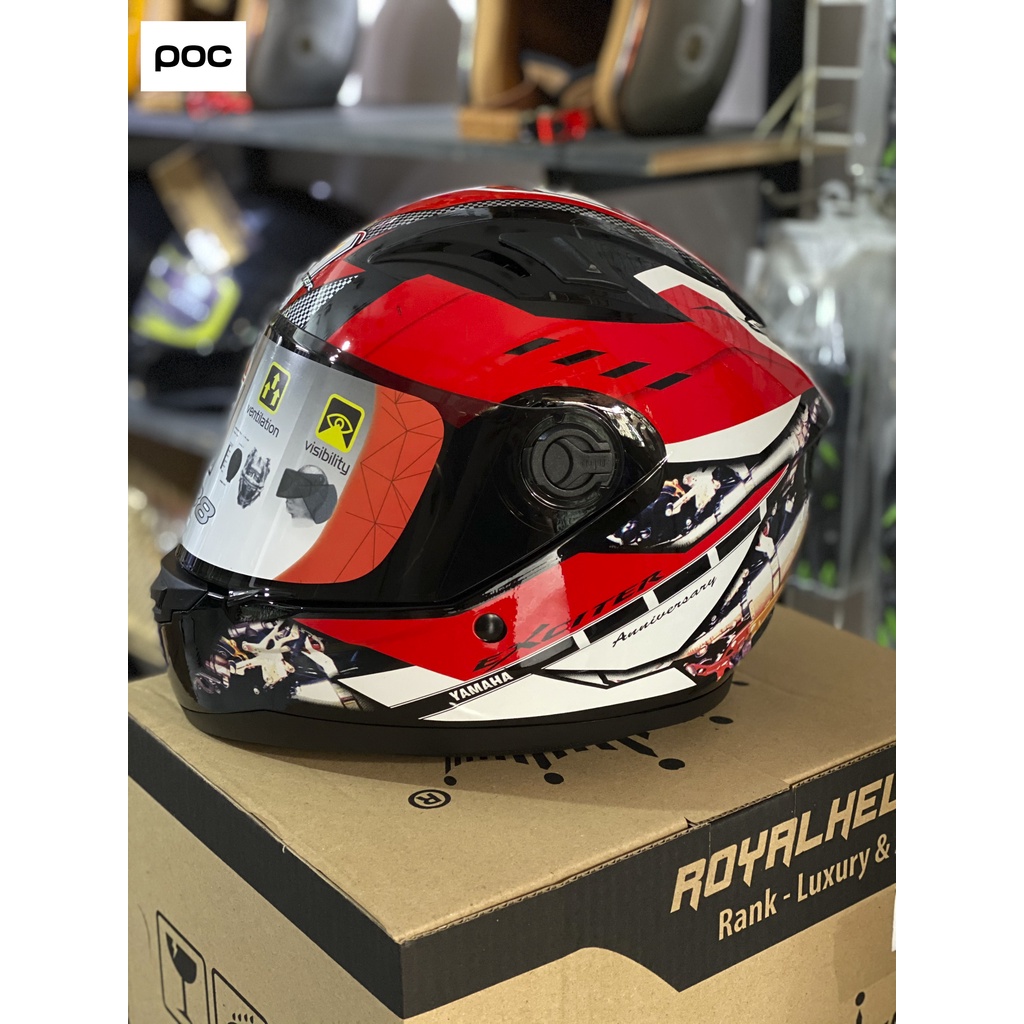 NÓN BẢO HIỂM FULLFACE AGU TEM MÀU YAMAHA ĐỎ KÈM TÚI VÀ HỘP