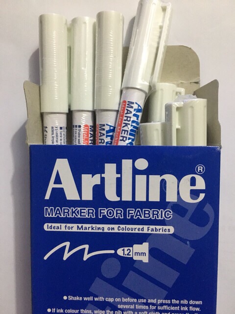 Bút vẽ lên áo, lên vải  Artline Marker for Fabric màu trắng