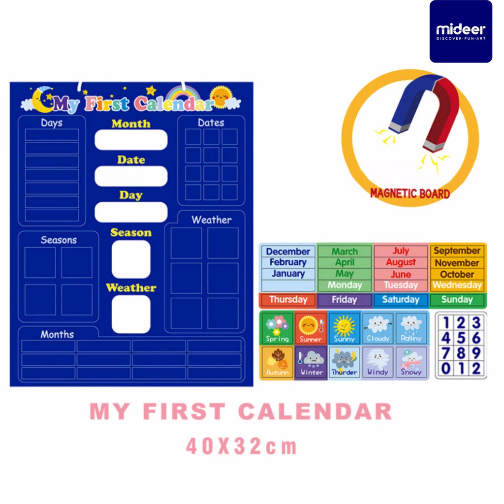 [Mã INCU20 giảm 20K đơn 150K] Mideer Bộ Lịch Đầu Đời Cho Bé - My First Calendar (Dành Cho Bé Từ 3+)