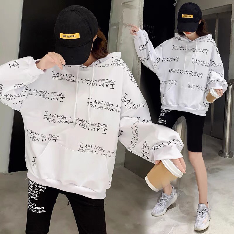 Áo Hoodie Nón Chui Trùm Đầu Nữ Nam Unisex Chất Vải Nỉ Poly Mèo Răng Nanh WAH073NO
