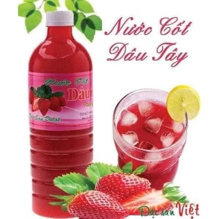 Combo 10 chai nước cốt dâu tây( chai 1l ) cho khách
