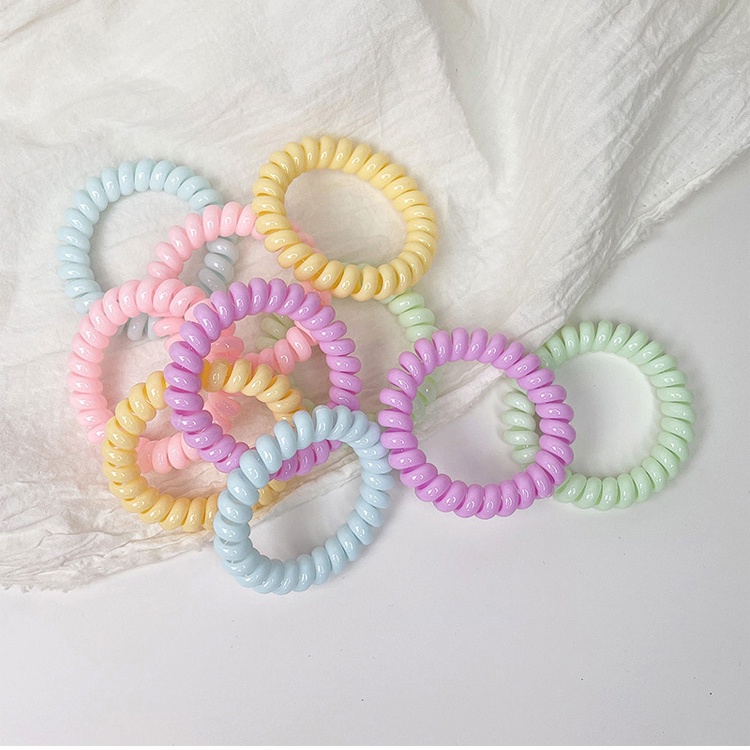 Dây Buộc Tóc Cao Su Kiểu Dây Điện Thoại Nhiều Màu Sắc Ngọt Ngào Cho Nữ