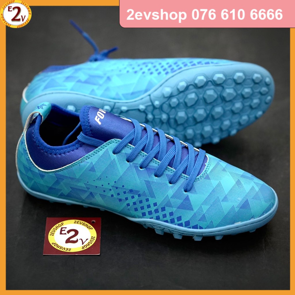 Giày đá bóng thể thao nam Fovi Debut Xanh Ngọc, giày đá banh cỏ nhân tạo dẻo nhẹ - 2EVSHOP