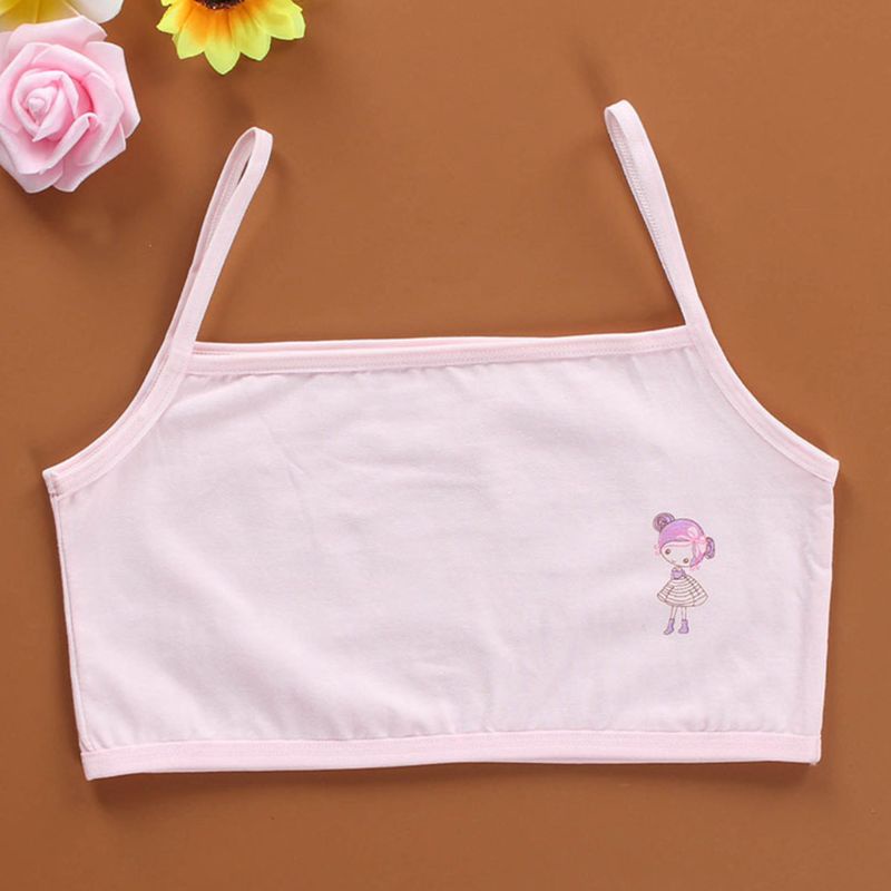 Áo Ngực Dây Mảnh Họa Tiết Hoạt Hình Dễ Thương Dành Cho Bé Gái Tuổi Dậy Thì Mùa Hè