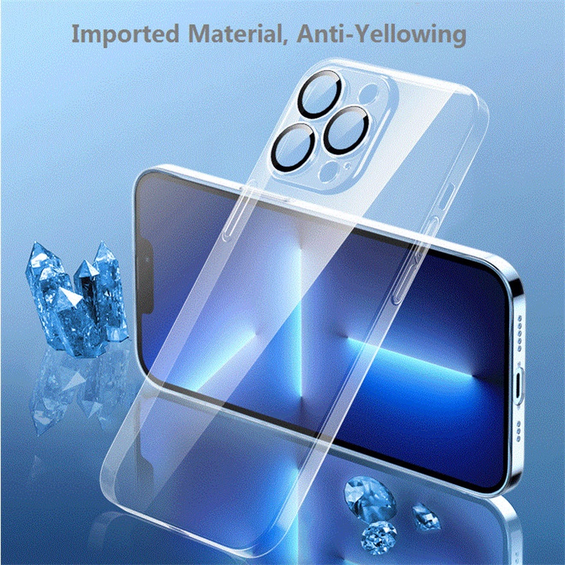 Ốp Điện Thoại Mặt Kính Cường Lực Cứng Siêu Mỏng 0.1mm Cho iPhone 13 Pro Max/13 Pro/13 Mini/13/12 Pro Max/12 Mini/12