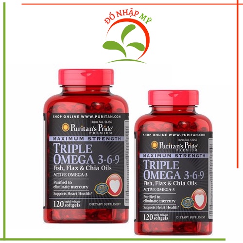 [SALE] Viên uống bổ sung Omega 3 6 9 Puritan's Pride 120 viên của Mỹ