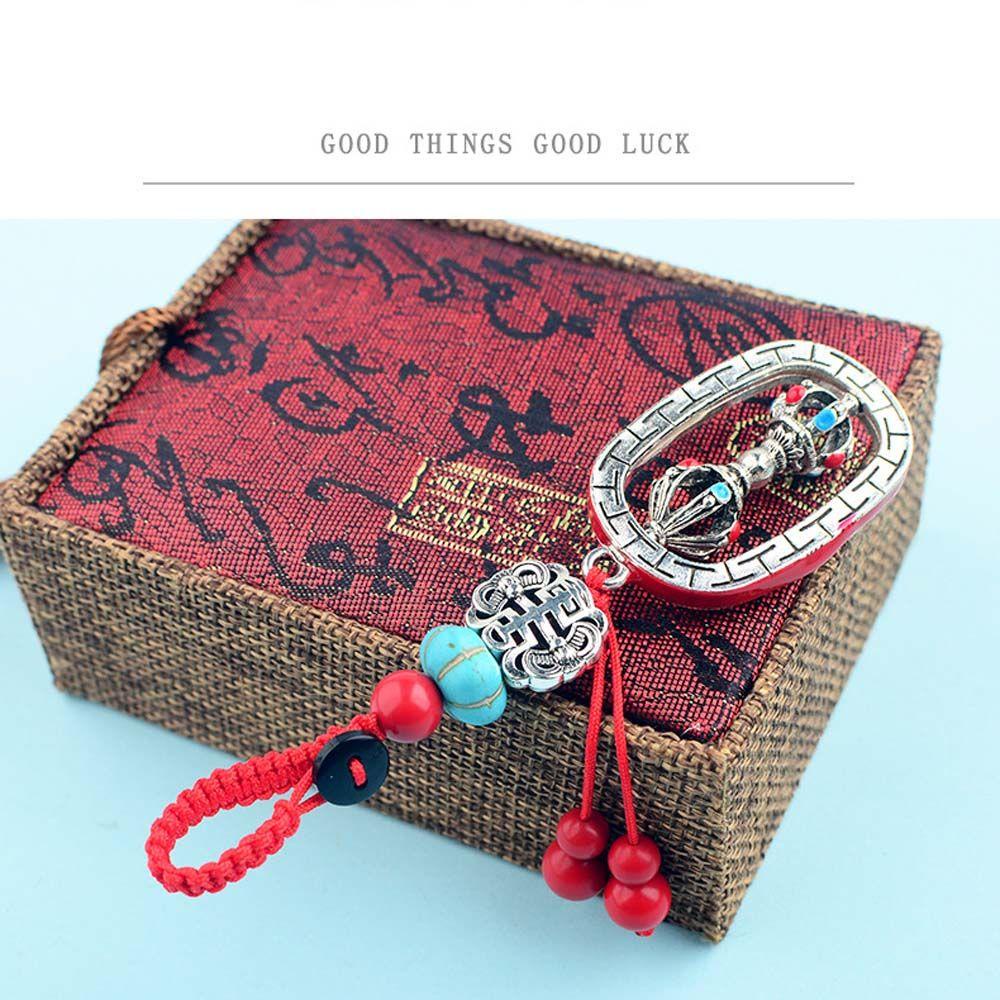 Phụ Kiện Mặt Dây Chuyền Bánh Xe Cầu Nguyện Phong Cách Vintage Tây Tạng Sáu Cánh Quạt Mantra Trang Trí Túi Xách / Xe Hơi