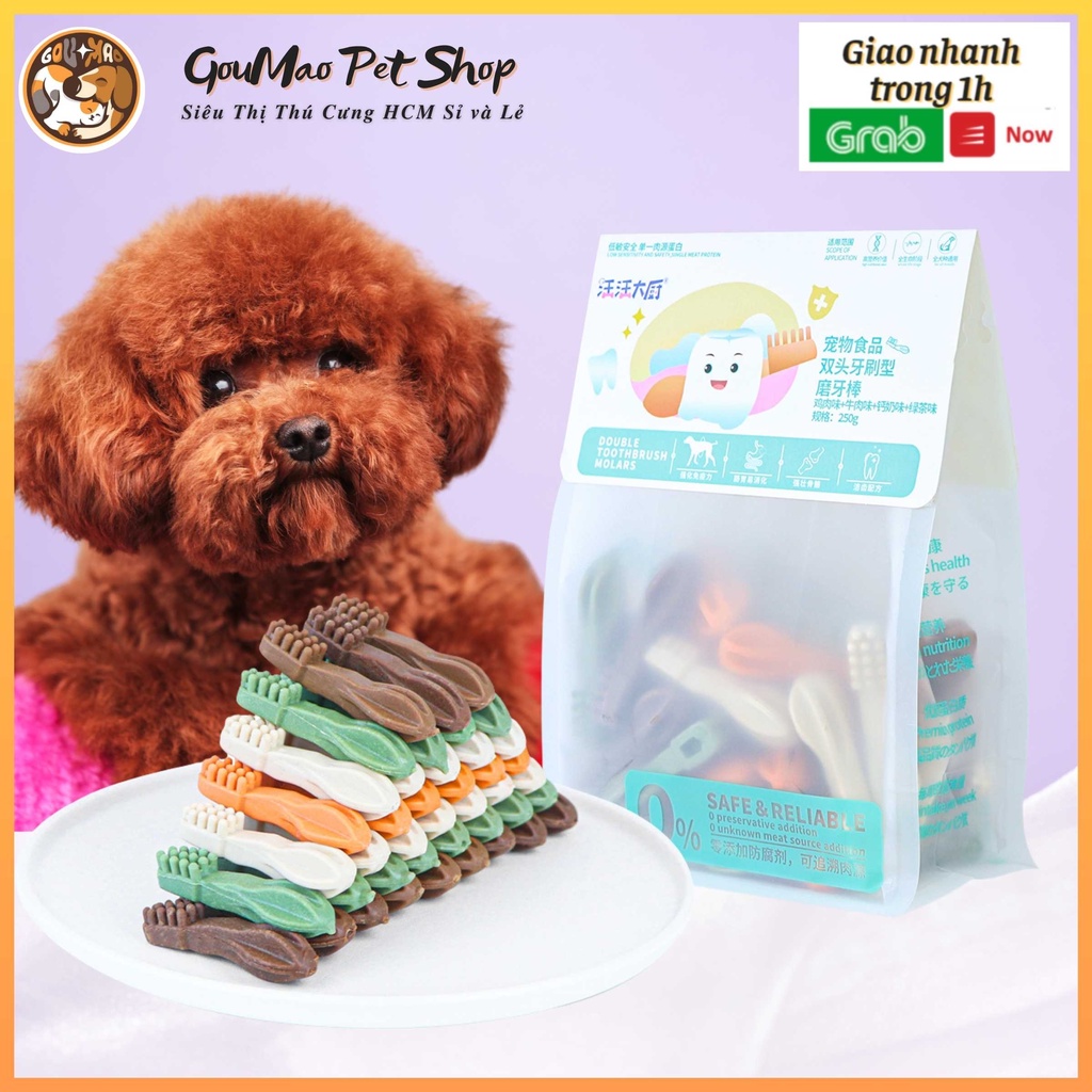 Xương bàn chải tổng hợp, kẹo sạch răng dành cho chó - Goumao pet