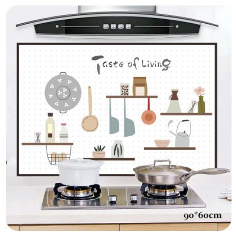 Giấy Dán Tường Nhà Bếp Cách Nhiệt Chống Dầu Mỡ, Chịu Nhiệt - Decal Dán Bếp Họa Tiết 3D (90x60cm)