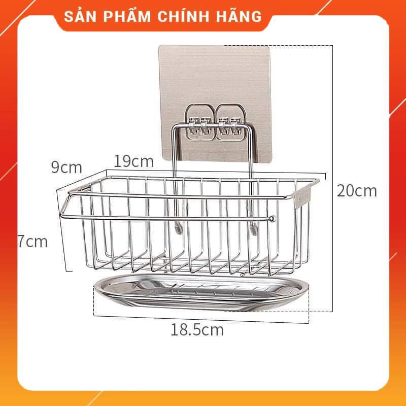 [VIP] Kệ Inox Đựng Đồ Rửa Chén Kèm Khay Hứng Nước Dán Tường Tiện Lợi