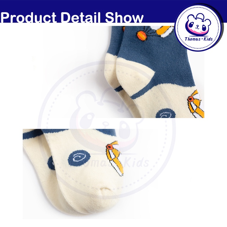 Set 5 Đôi Vớ Bằng Vải Cotton Thoáng Khí In Họa Tiết Hoạt Hình Đáng Yêu Cho Bé 1-15 Tuổi