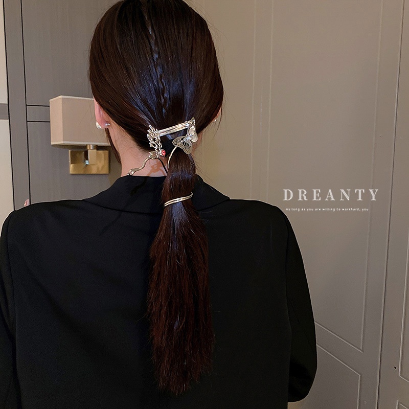 Kẹp Tóc Hình Bướm Đính Đá Độc Đáo Bằng Kim Loại