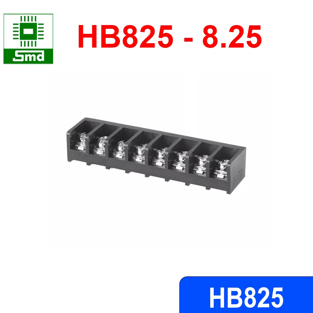 HB825 Domino, Connecter HB8.25, Cầu Đấu 8.25MM Màu Đen Có Các Loại header 2P 3P 4P 6P 8P các loại HB 825