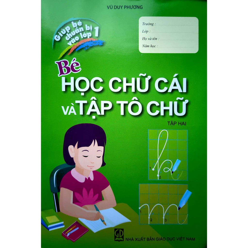 Sách - Combo 2 quyển Bé học chữ cái và tập tô chữ - Giúp bé chuẩn bị vào lớp 1