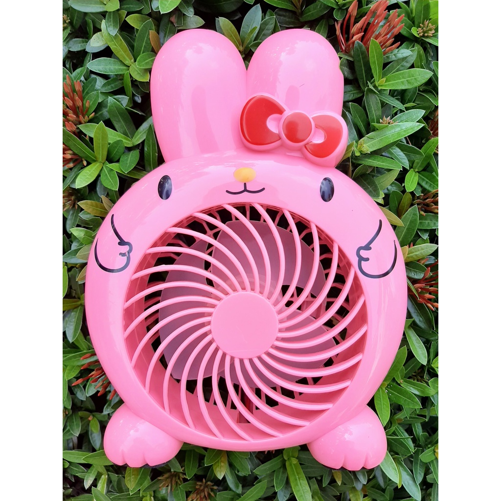 Quạt Sạc Mini Tích Điện Cầm Tay Hình THỎ Cổng Sạc USB Siêu Mát.