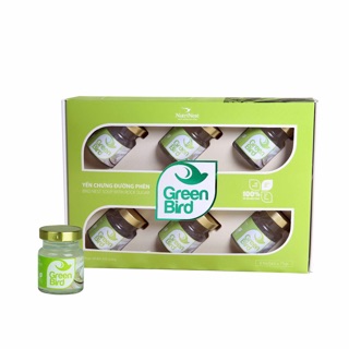 Hộp Quà Green Bird - Nước Yến Sào Chưng Đường Phèn - (6hũ*72)