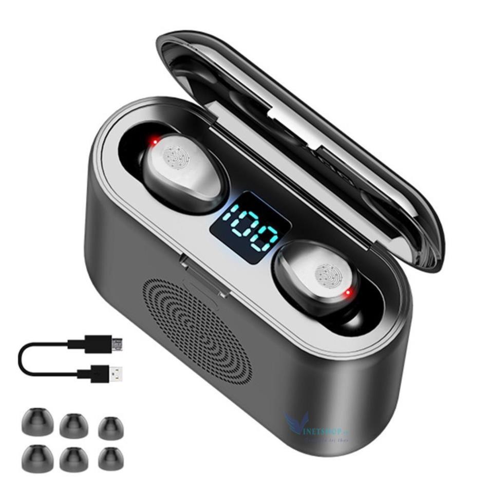 Freeship 50k Tai Nghe Bluetooth TWS 5.0 Cảm Ứng Thông Minh 3 in 1 Âm Thanh vòm 9D Dock sạc kiêm loa Mẫu mới 2019 -dc3889