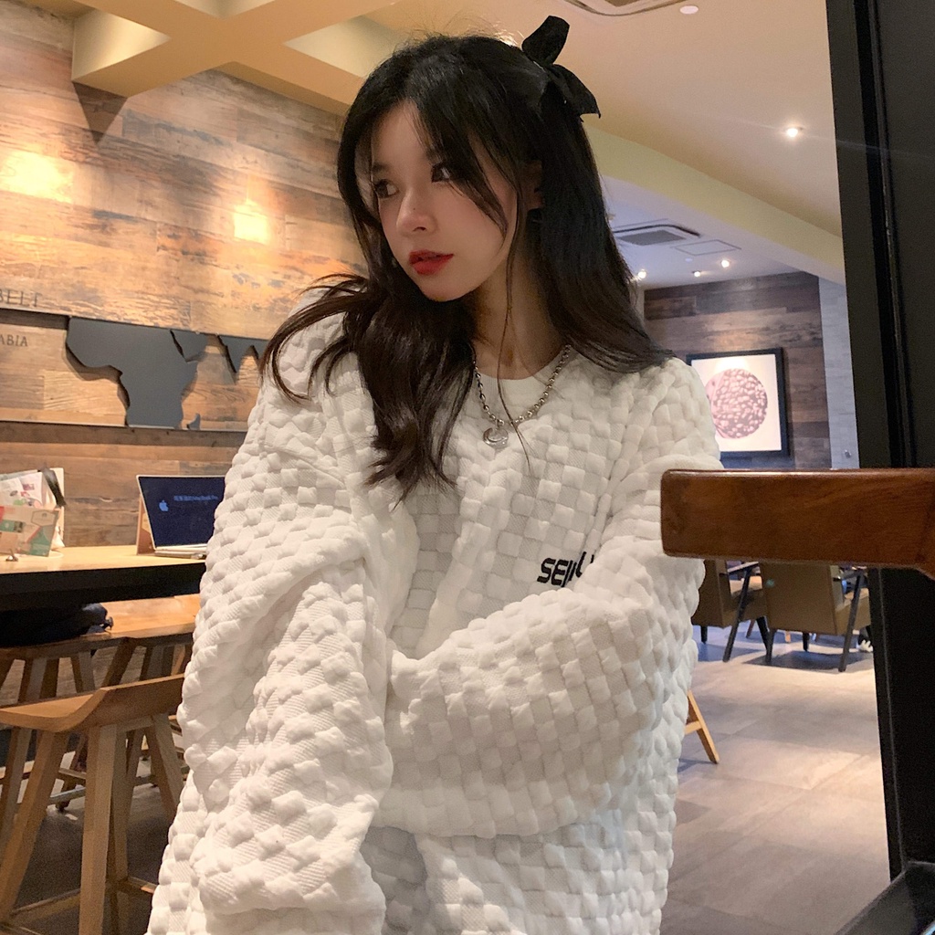 Áo Sweater Mỏng Tay Dài Cổ Tròn Dáng Rộng Phong Cách Hàn Quốc Dành Cho Nữ | BigBuy360 - bigbuy360.vn