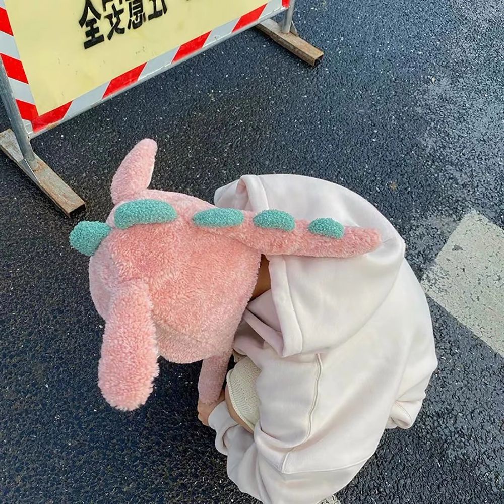 Mũ chất liệu lông hình khủng long dễ thương xinh xắn ấm áp thời trang thu đông cho nữ/bé gái