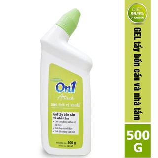 Gel tẩy vệ sinh bồn cầu và nhà tắm On1 Attack dung tích 500G - Diệt 99,9% Vi Khuẩn