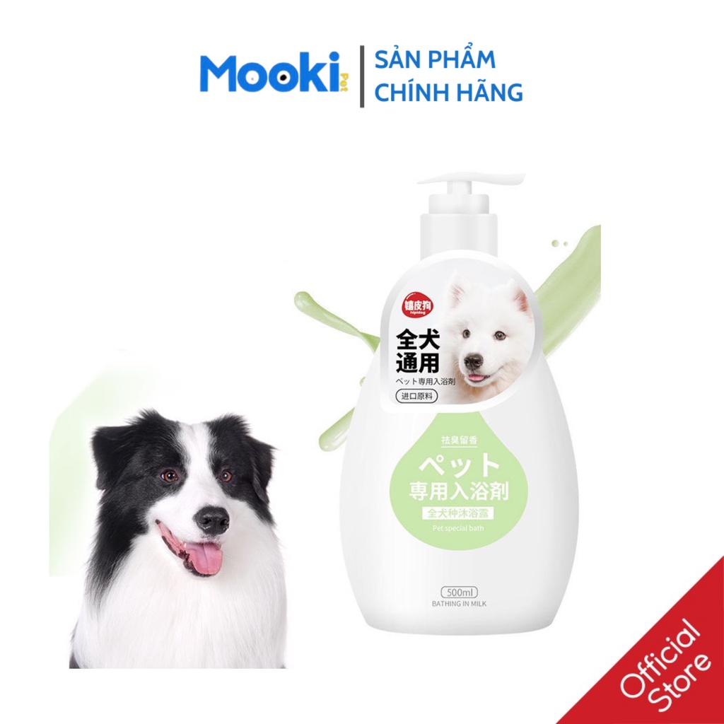 Sữa tắm dành cho chó dưỡng lông khử mùi chai 500ml Mookipet