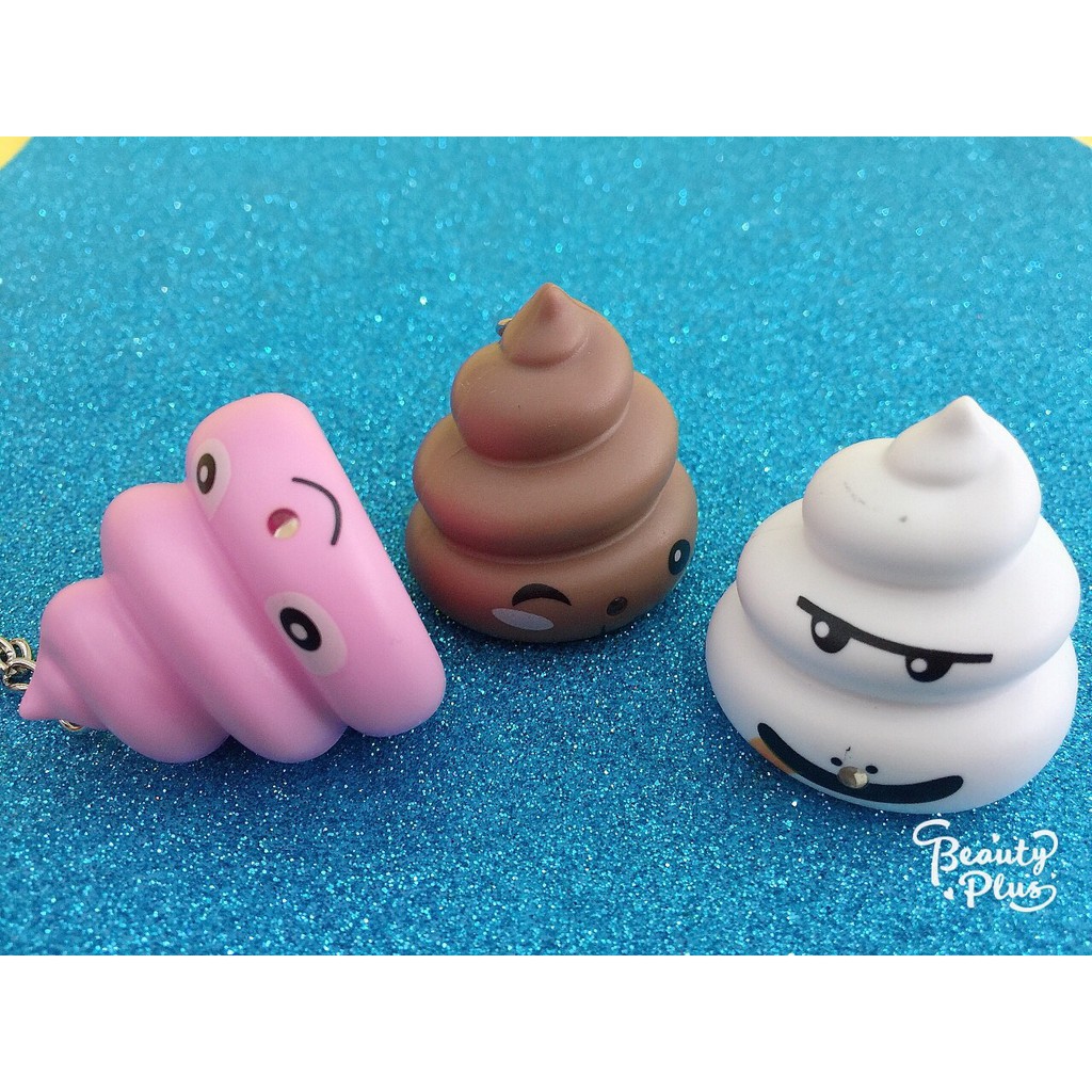💩💩💩 Móc khóa phát sáng đèn Led hình cục Shit nhiều màu ngộ nghĩnh-Móc khoá phát sáng hình cục cứt dễ thương.