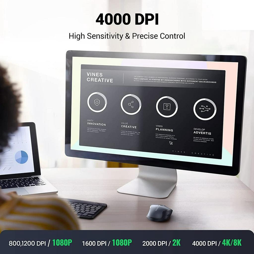 Chuột không dây Bluetooth 5.0 và Wireless 2.4G Ugreen 90855