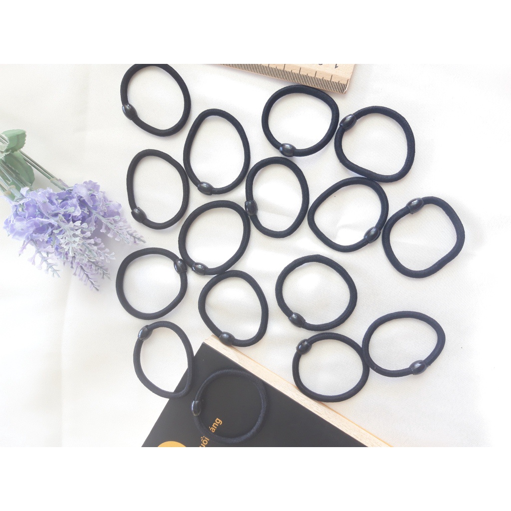 Dây chun đen trơn cột tóc Phong cách Hàn Quốc cho bạn nữ sợi to, Phụ Kiện Tóc Thời Trang   CT024