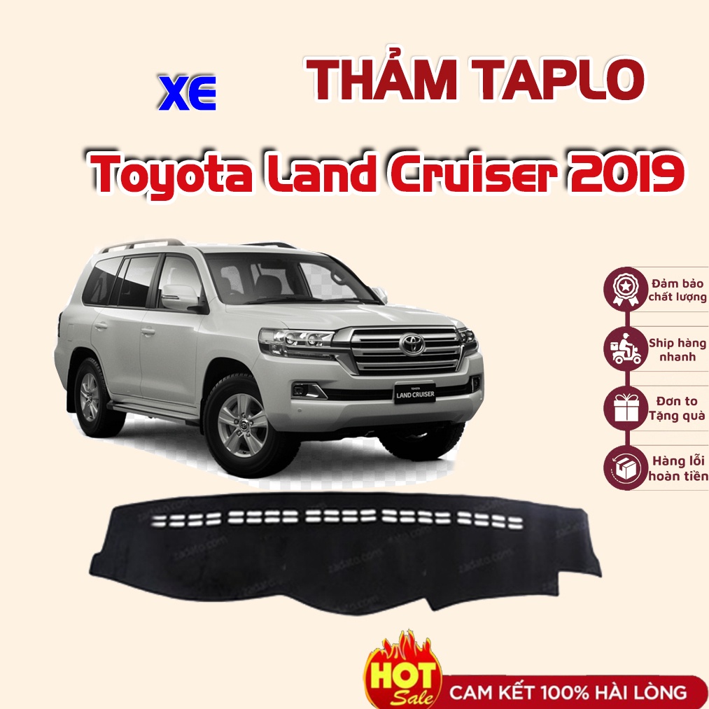 Thảm Taplo Toyota Land Cruiser 2019 - Màu Đen- Chất Liệu Nhung Lông Cừu Đế Có Chống Trượt, chuẩn form xe