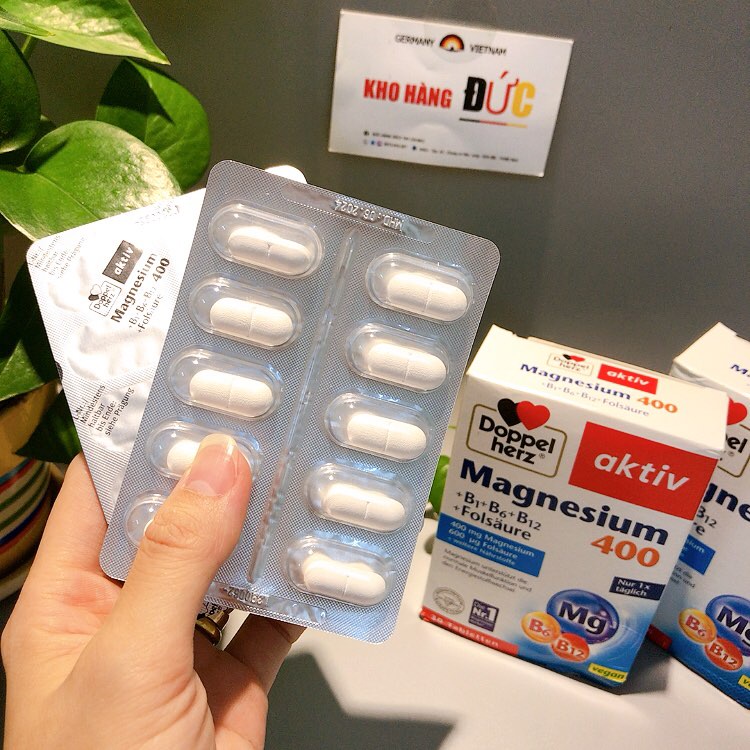 Viên uống Doppelherz Magnesium + B1 + B6 + B12 + Forsaure 30 viên của Đức