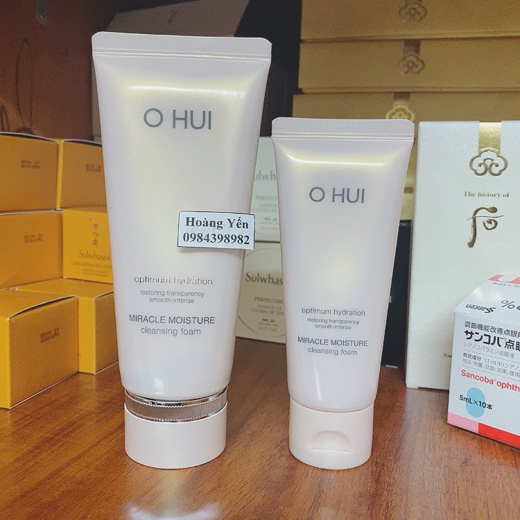 [DATE 2024] Sữa rửa mặt Ohui hồng - Ohui Miracle Moisture Cleansing Foam 40ml/100ml/200ml(tách set k vỏ hộp)