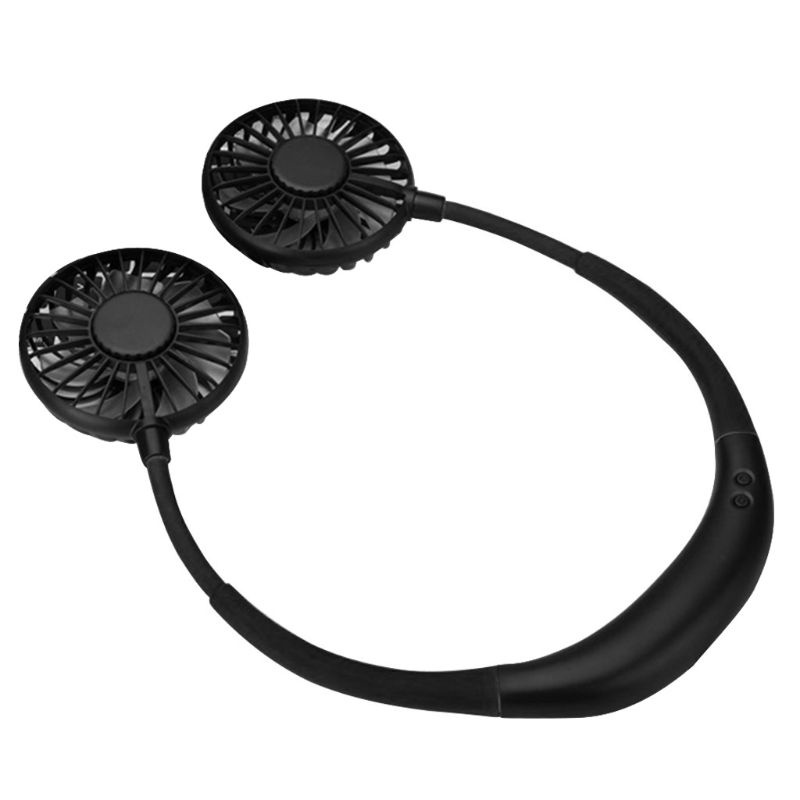 Quạt Đôi Thể Thao Đeo Cổ Sạc Pin 2000MA USB Có Đèn Ban Đêm