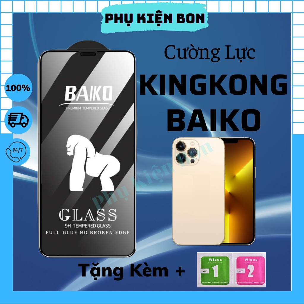 Kính Cường Lực Full Màn IPhone Cao Cấp BAIKO KINGKONG Dành Cho IP 7Plus/X/Xr/Xsmax/11/11Promax/12/12Promax/13/13Promax