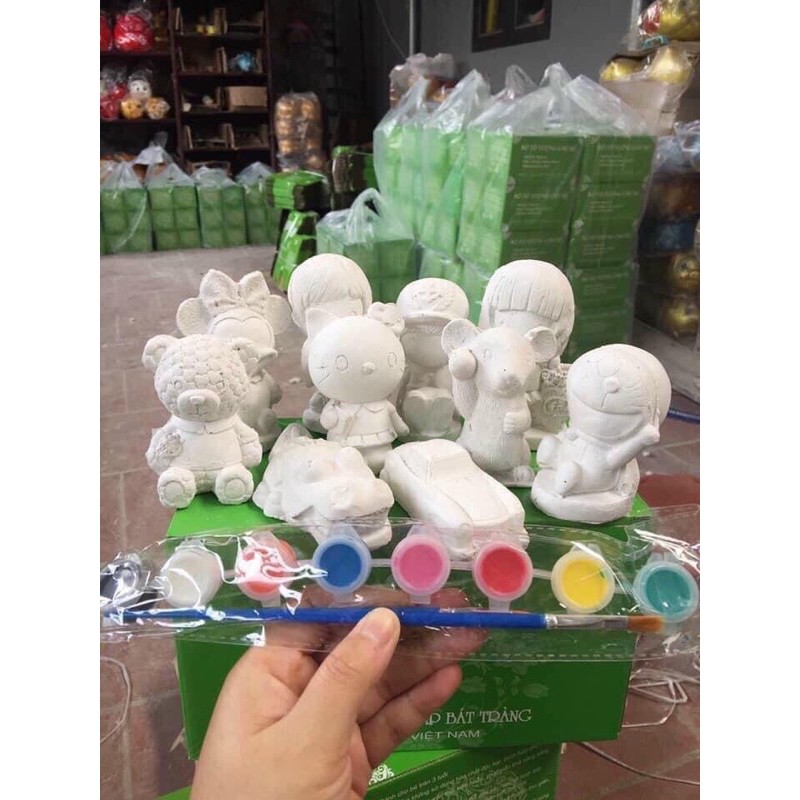 SÉT 10 TƯỢNG TÔ  KÈM MÀU_CỌ VẼ cho bé