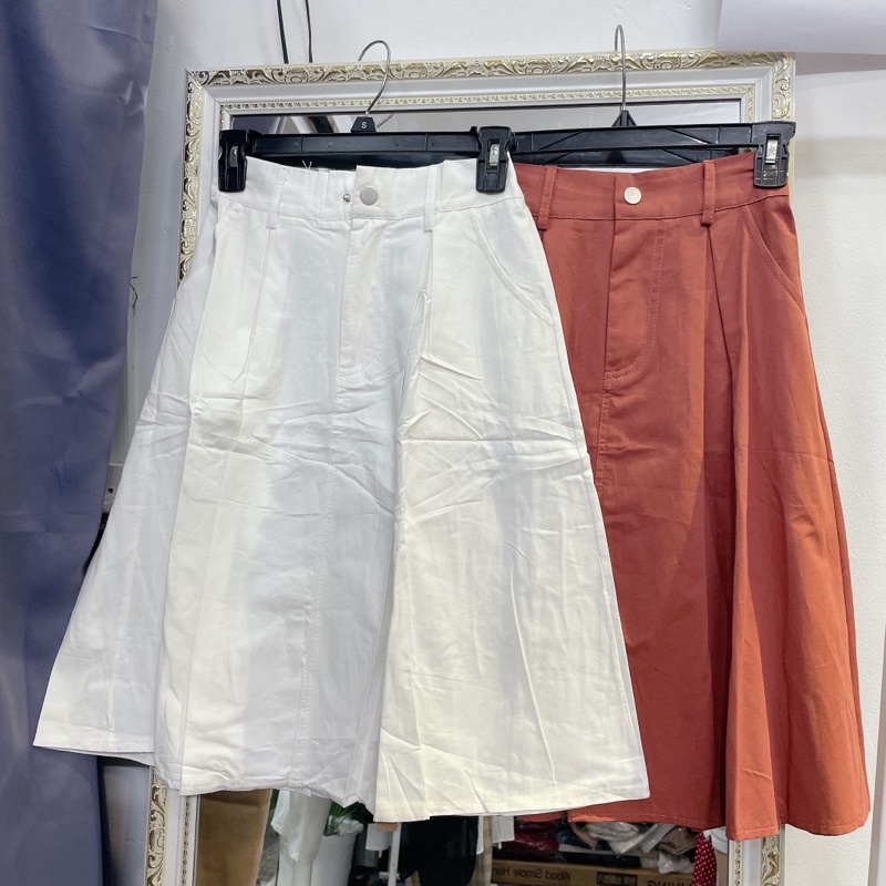 Chân váy midi chất kaki - hình thật chính chủ 2 màu