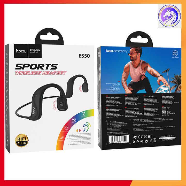 Tai Nghe Bluetooth Dẫn Khí Chính Hãng Hoco ES50 Rima Đeo Cổ Treo Tai Thể Thao Eabuds Không Trong Tai